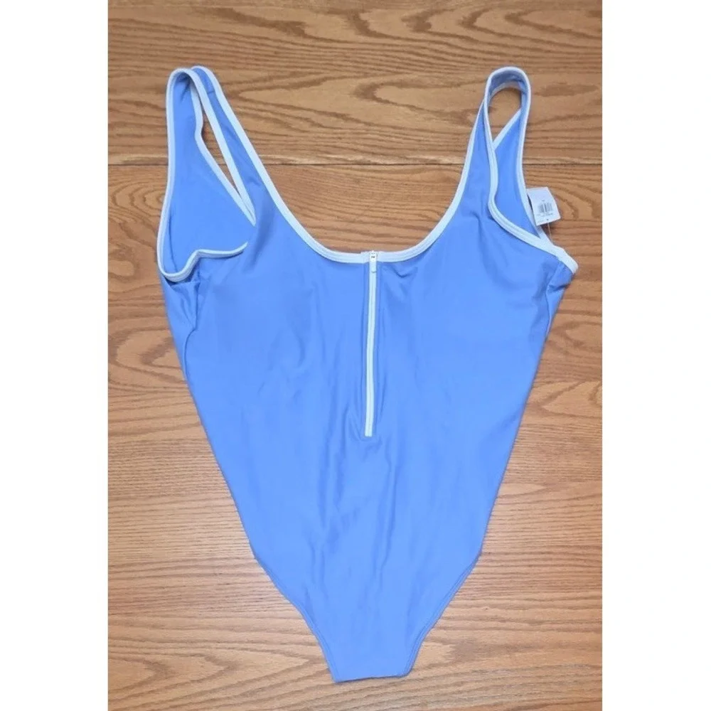 Old Navy Comfortable Basic Half-Zip One-Piece Blue Swimsuit for Women 2X NWT